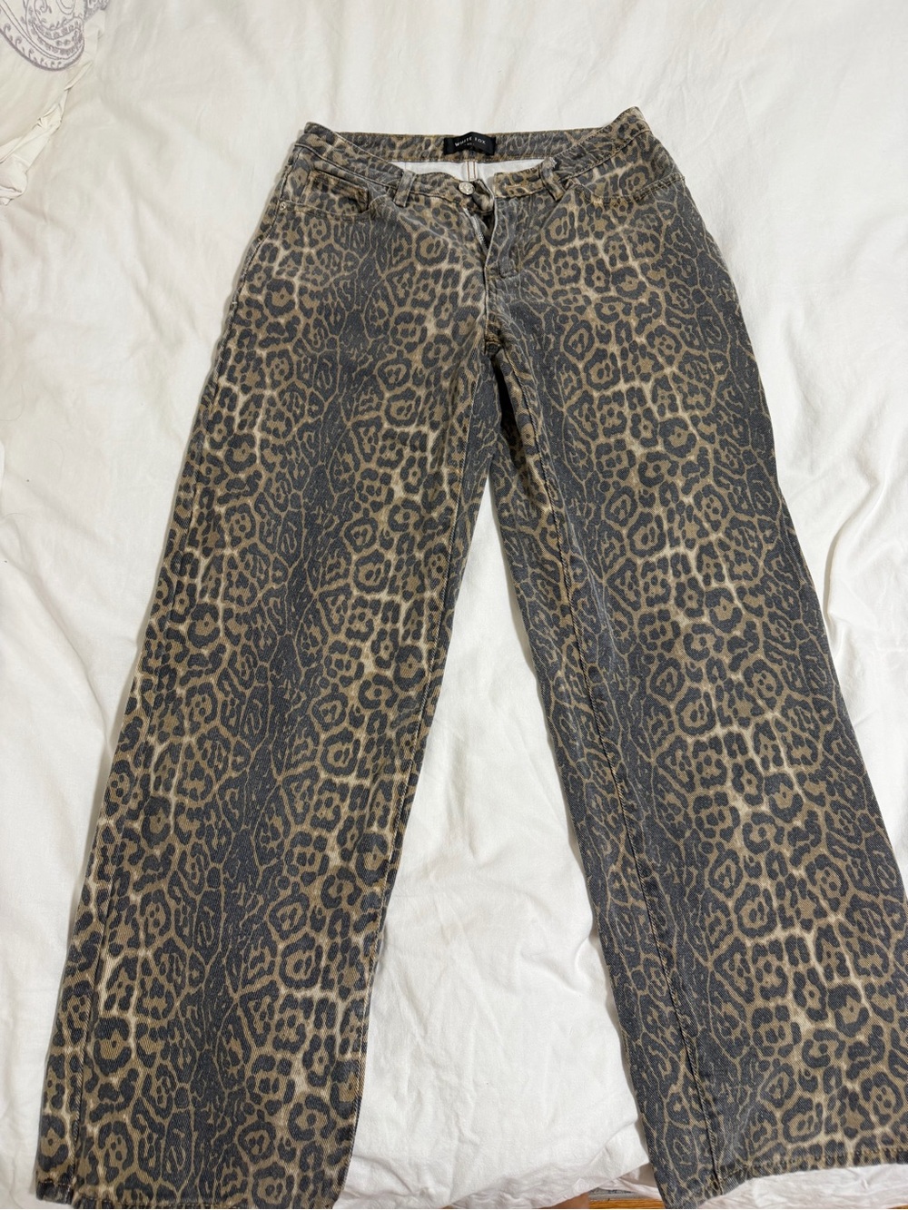 White Fox Boutique Leopard Print Wide Leg Pants - Brown & Black